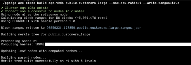 Building the Merkle trees in parallel